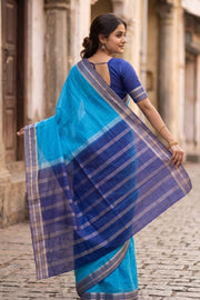 Ocean Blue Mysore Semi Crepe Silk Saree 10077209