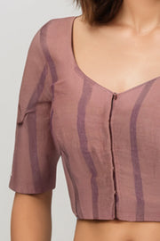 Brown Andhra Cotton Blouse 10074418