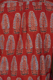 Red Full Sleeve Ajrakh Printed Cotton Mens Shirt 10071165