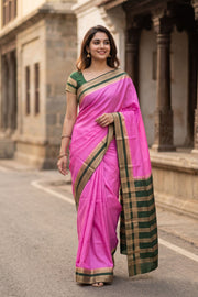 Pink Semi Mysore Crepe Silk Saree 10077797