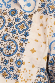 Beige Half Sleeve Ajrakh Printed Cotton Mens Shirt 10072915