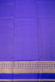 Desert Gold Beige with Blue Mysore Crepe Silk Saree With Zari Border 10076663