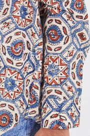 Cream Full Sleeve Ajrakh Printed Cotton Mens Shirt 10071160