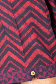 Indigo Handblock Print Pre-Washed Pure Cotton Crop Shirt 10074618