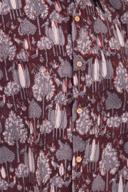 Brown Half Sleeve Jahota Printed Cotton Mens Shirt 10074413