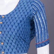 Blue Handblock Printed Cotton Blouse 10069763 - Avishya