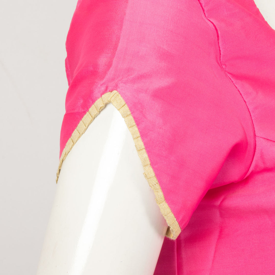 Pink Handcrafted Silk Blouse - Avishya