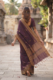 Purple Kanchi Cotton Saree 10068672