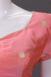 Orange Banarasi Katan Silk Blouse 10064833