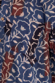 Blue Half Sleeve Ajrakh Printed Cotton Mens Shirt 10072912