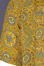 Yellow Half Sleeve Ajrakh Printed Cotton Mens Shirt 10071084