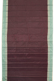 Maroon Vegan Silk Kanjivaram Saree With Checks Design 10077936