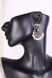 Oxidised Chaandbalis Earring With Elephant Motif 10071275