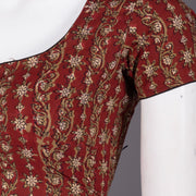 Red Hand Block Vanaspathi Printed Cotton Blouse 10074476