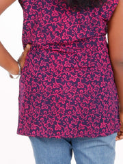 Purple Hand block Printed Women Sleevless Shirt 10077197