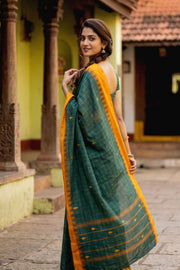 Green Handloom Chettinad Cotton Saree 10077328