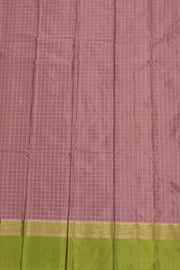 Pink Vegan Silk Kanjivaram Saree With Checks Design 10077938