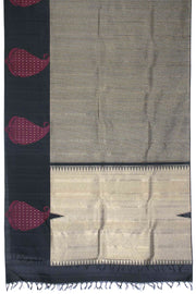 Black Pure Zari Kanjivaram Silk Saree 10063130
