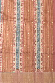 Pink Printed Semi Tussar Silk Saree 10077984
