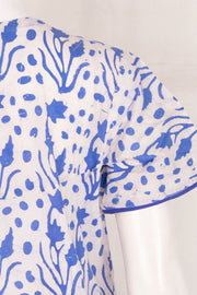 White Batik Printed Cotton Nightwear 10076177