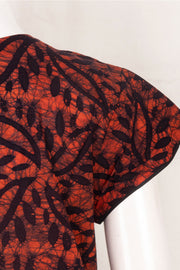 Orange Batik Printed Cotton Nightwear 10076186