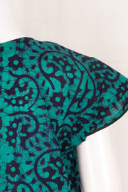 Green Batik Printed Cotton Nightwear 10076185