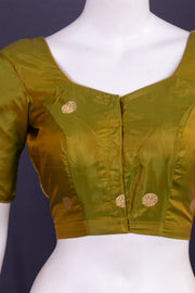 Greeen Banarasi Katan Silk Blouse 10076212