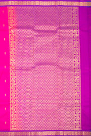 Hot Pink Kanjivaram Pure Silk Saree With Butta Design And Floral Border 10076742