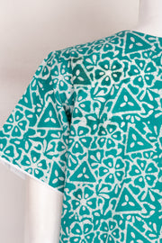 Blue Batik Printed Cotton Nightwear 10076182