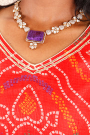 Orange Handcrafted Kota Doria Cotton Lehenga