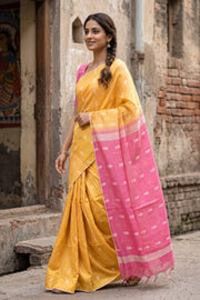 Yellow Semi Tussar Silk Saree 10078225