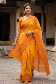 Orange Sungudi Cotton Saree 10078017