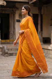 Orange Sungudi Cotton Saree 10078017