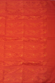 Orange Handloom Jamdani Style Cotton Saree 10074372