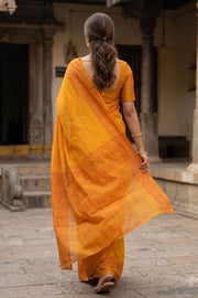 Orange Sungudi Cotton Saree 10078017