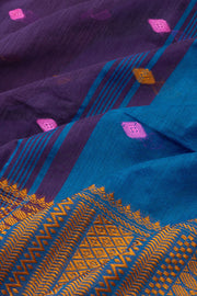 Purple Bengal Handwoven Cotton Saree 10075310