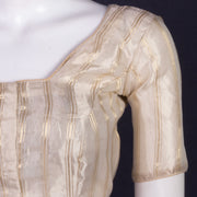 Cream Banarasi Tissue Silk Blouse 10075964