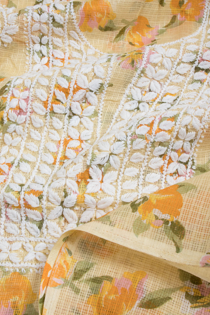 Chikankari Embroidered Kota Cotton Salwar Suit Material 10059372