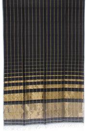 Black Handloom Maheswari Silk Cotton Saree 10062627