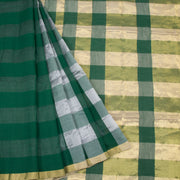 Green Handwoven Maheshwari Silk Cotton Saree 10062632