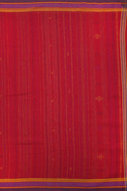 Carmine Red Handloom Bhujodi Kala Cotton Saree 10062738