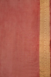 Old Brick Red Handloom Khaddi Banarasi Chiffon Saree 10062766