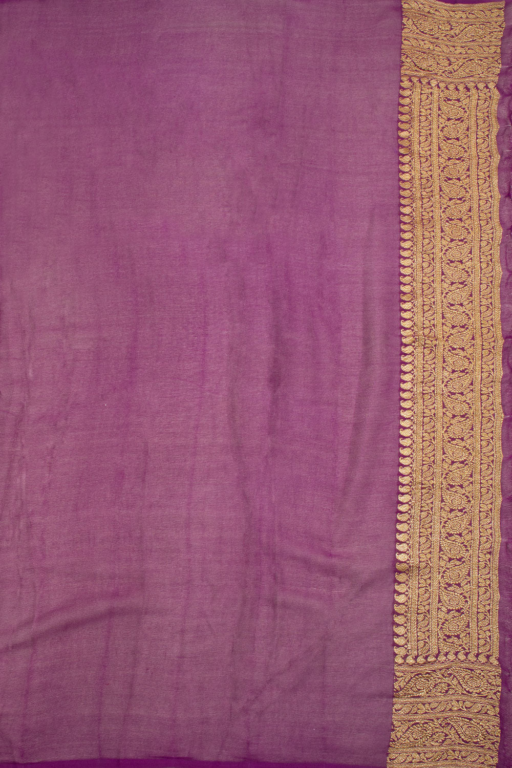 Deep Violet Handloom Khaddi Banarasi Chiffon Saree 10062767