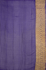 Cloud Burst Blue Handloom Khaddi Banarasi Chiffon Saree 10062769