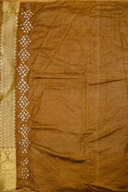 Cream Kanjivaram Pure Silk Bandhani Saree 10062802