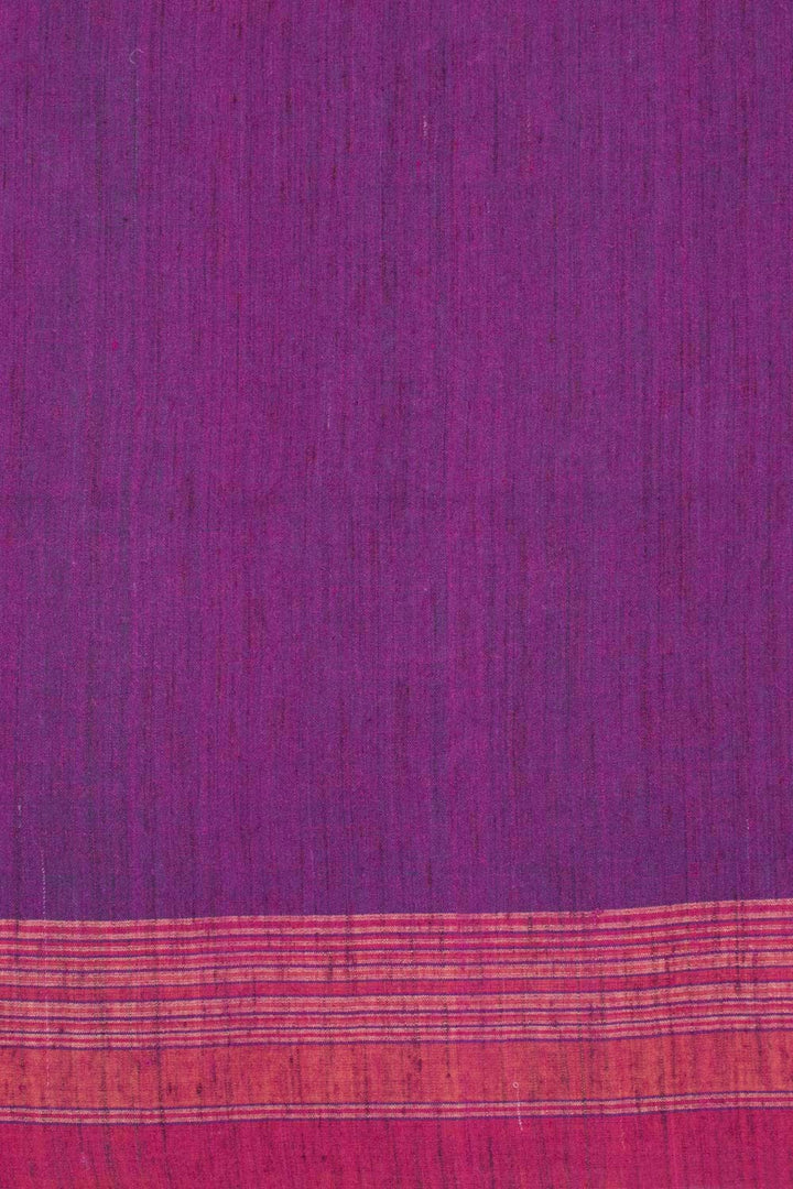 Warm Purple Handloom Bhujodi Kala Cotton Saree 10062882