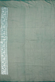 Forest Green Handloom Khaddi Banarasi Chiffon Saree 10062982