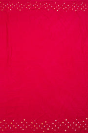 Chilli Red Handcrafted Bandhani Cotton Saree 10062993