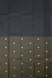 Black Half and Half Pure Zari Kanjivaram Silk Saree 10063149