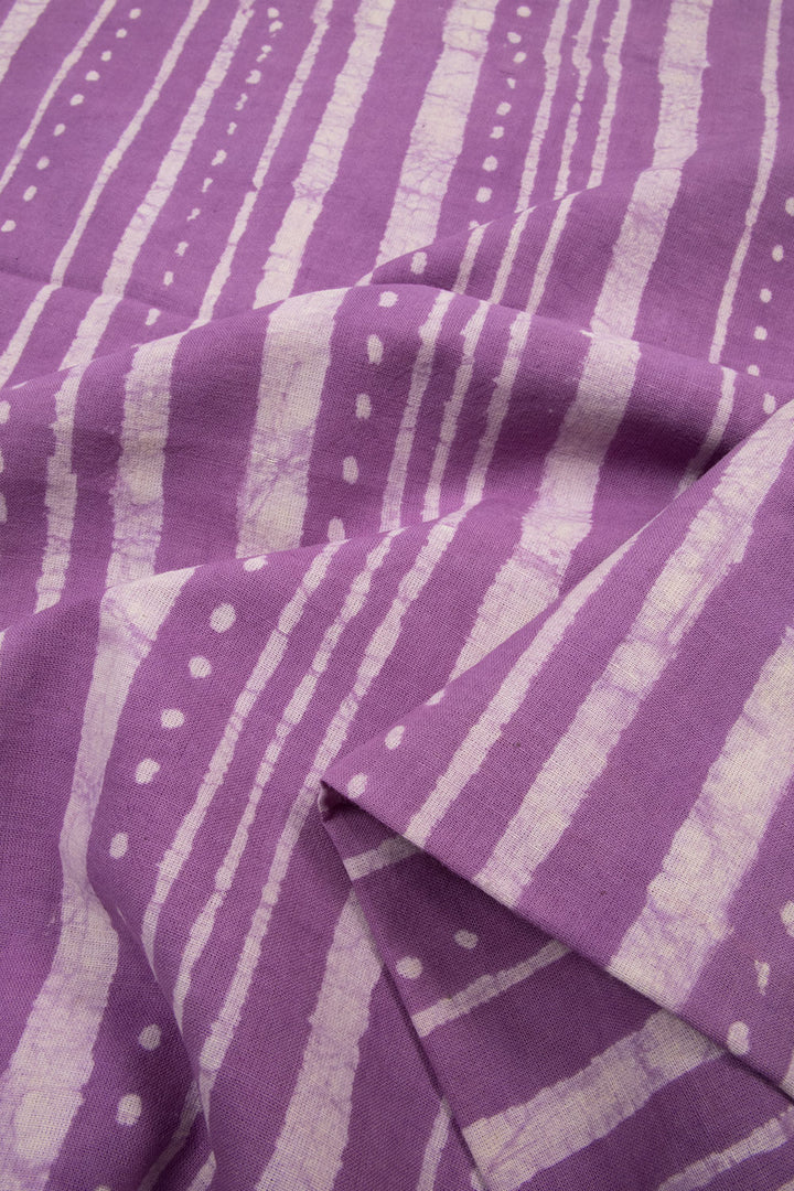 Purple Dabu Printed Cotton Salwar Suit Material  - Avishya